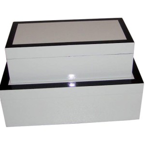 HT3337 White and black shinny lacquer box