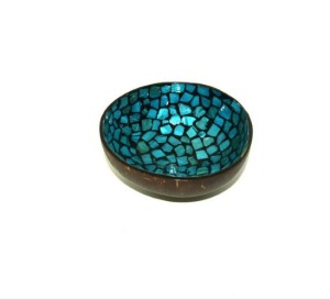 HT5756.4 Coconut lacquered mother of pearl inlaid bowl