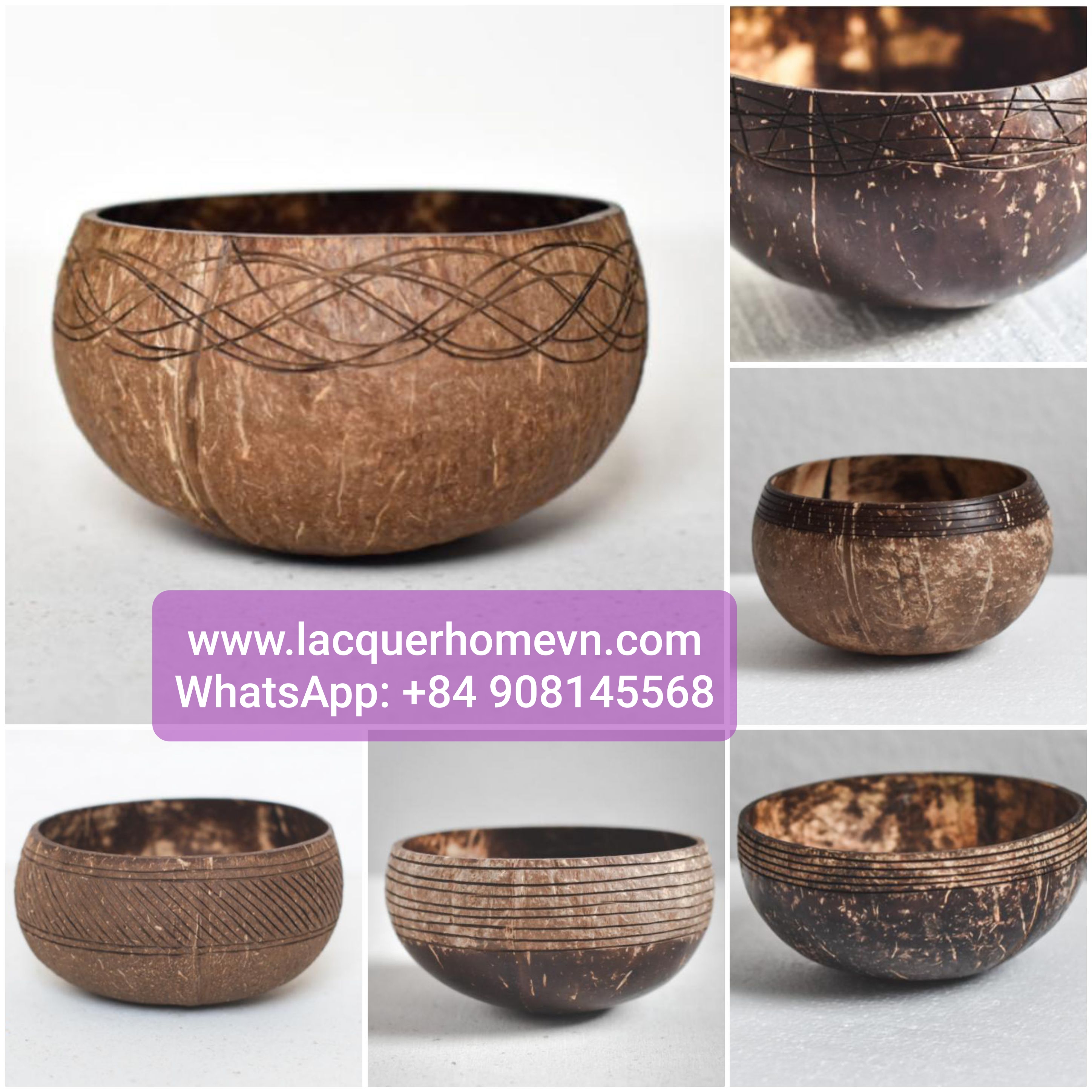 100% Natural Coconut Shell Bowl Handcrafted 