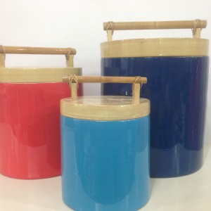 HT0900 ecofriendly lacquer bamboo ice bucket