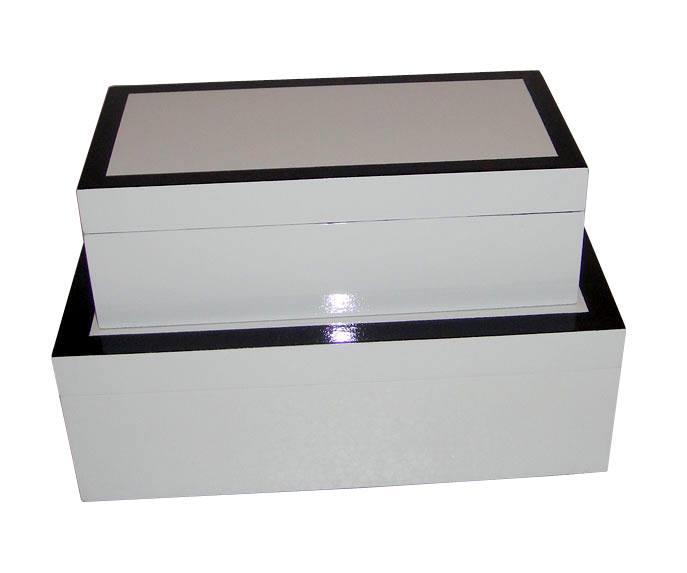 HT3337 White and black shinny lacquer box