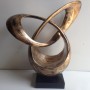 HT3604 Silver leaf orbit contemporary sculpture