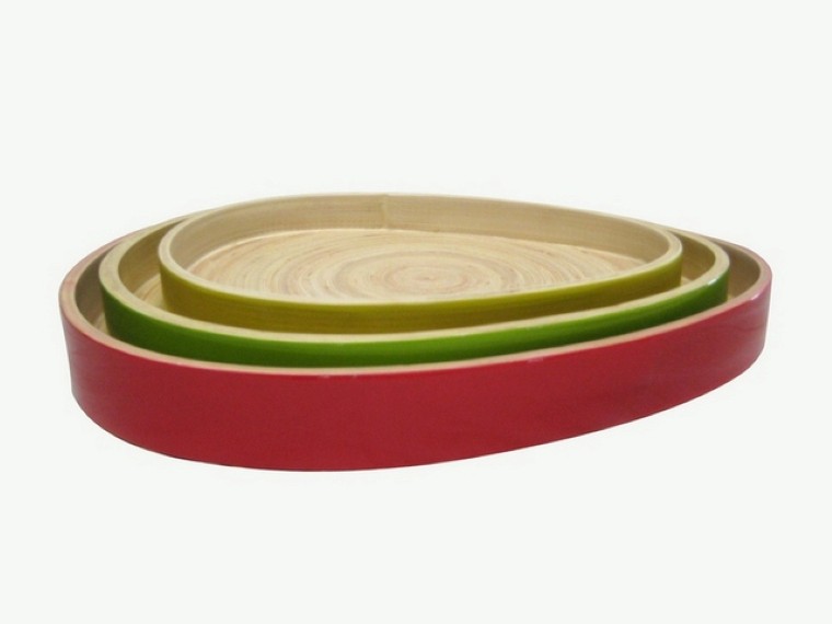 HT7023 lacquered bamboo bread trays