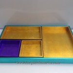 HT9433 MDF lacquer metallic bath tray set