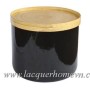 HT0121 round lacquer table with bamboo tray lid