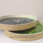 HT6228 natural bamboo tray round with printing paper