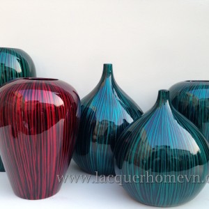 HT6091 Vietnam lacquer ceramic vases