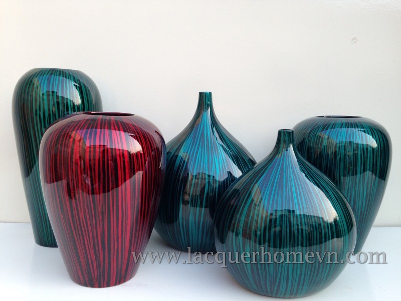 HT6091 Vietnam lacquer ceramic vases