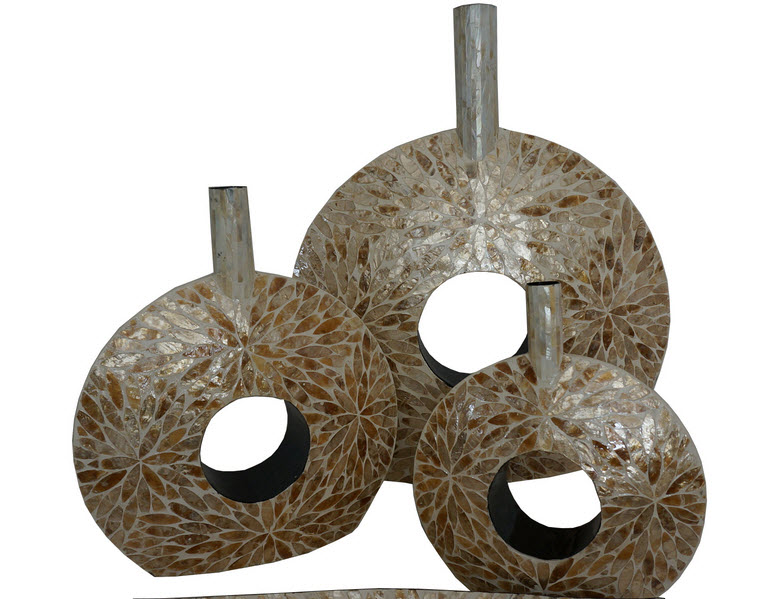 HT6721 Vietnam pulp paper mother of pearl decor vases