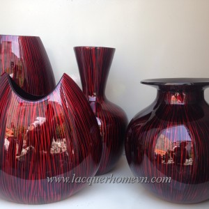 HT6739 ceramic lacquer flower vases Vietnam