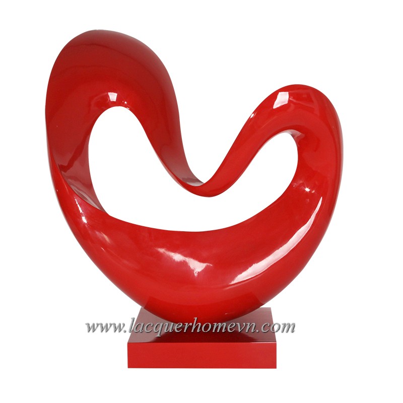 HT3606 Heart shape lacquer sculpture