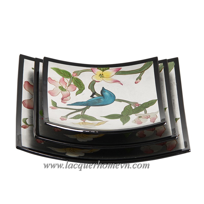 HT7439 MDF lacquer plate with hand painting