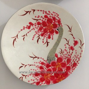 HT7447 Vietnam lacquer round plate with handpanting