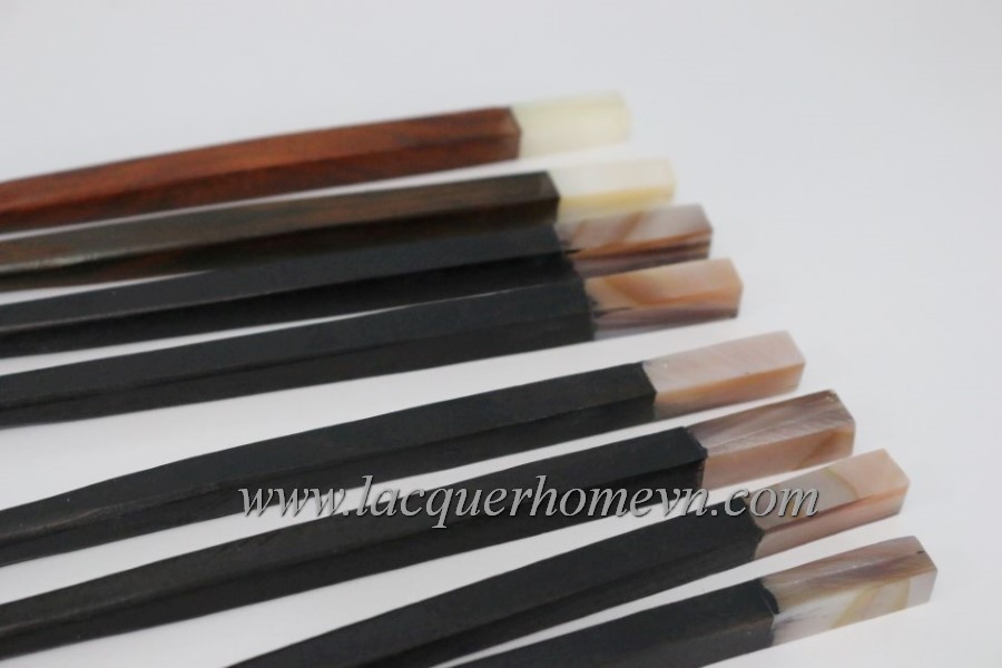 HT0807 wood lacquer chopsticks with mother of pearl