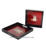 HT6020 silver leaf lacquer tray with hand painting