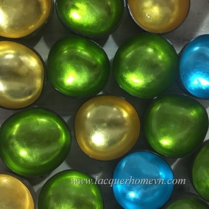 Green metallic lacquer coconut bowls HT5505